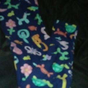 LuLaRoe leggings, OS, balloon animals multicolored on dark blue background